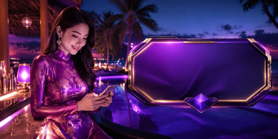 Khách hàng nạp tiền tại Mũi Né trong trang phục áo dài